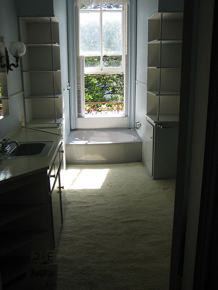 View of oval tub