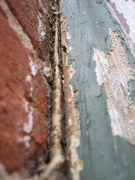 Newspaper used as caulk
