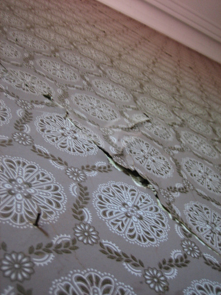 Beautiful old wallpaper & sinister cracking