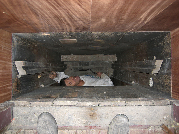 Plumbing removed from shaft